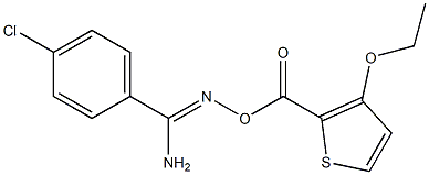 O1-[(3-ethoxy-2-thienyl)carbonyl]-4-chlorobenzene-1-carbohydroximamide Struktur
