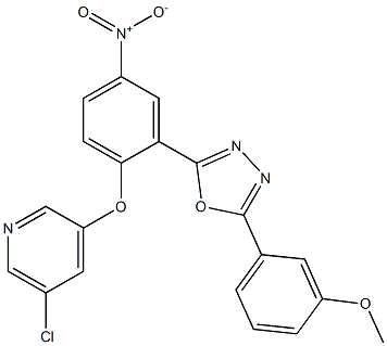 2-{2-[(5-chloro-3-pyridyl)oxy]-5-nitrophenyl}-5-(3-methoxyphenyl)-1,3,4-oxadiazole