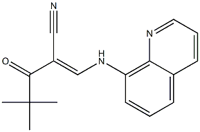 (E)-2-(2,2-dimethylpropanoyl)-3-(8-quinolinylamino)-2-propenenitrile Structure