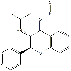 (2S,3S)-3-(isopropylamino)-2-phenyl-3,4-dihydro-2H-4-chromenone hydrochloride Structure