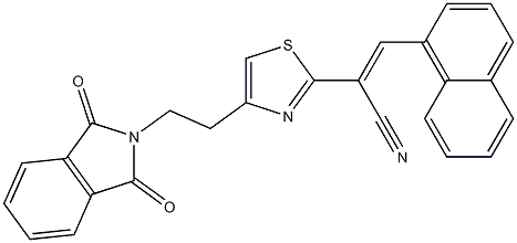 (E)-2-{4-[2-(1,3-dioxo-1,3-dihydro-2H-isoindol-2-yl)ethyl]-1,3-thiazol-2-yl}-3-(1-naphthyl)-2-propenenitrile Structure