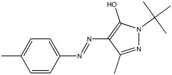 1-(tert-butyl)-3-methyl-4-[2-(4-methylphenyl)diaz-1-enyl]-1H-pyrazol-5-ol Struktur