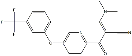 (E)-3-(dimethylamino)-2-({5-[3-(trifluoromethyl)phenoxy]-2-pyridinyl}carbonyl)-2-propenenitrile Struktur