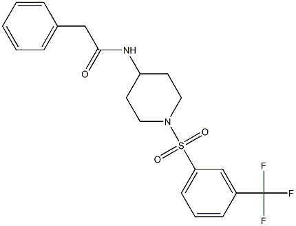 2-phenyl-N-(1-{[3-(trifluoromethyl)phenyl]sulfonyl}piperidin-4-yl)acetamide Structure