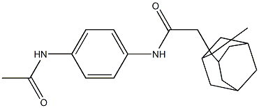 N-[4-(acetylamino)phenyl]-2-(2-methyl-2-adamantyl)acetamide Struktur