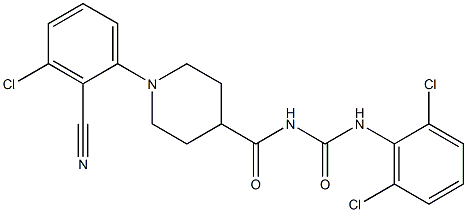 N-{[1-(3-chloro-2-cyanophenyl)-4-piperidyl]carbonyl}-N'-(2,6-dichlorophenyl)urea Structure