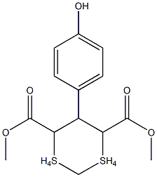 dimethyl 5-(4-hydroxyphenyl)-1,1,3,3-tetraoxo-1lambda~6~,3lambda~6~-dithiane-4,6-dicarboxylate Structure