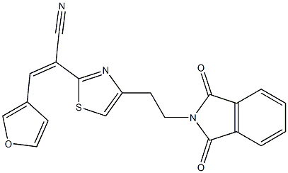 (Z)-2-{4-[2-(1,3-dioxo-1,3-dihydro-2H-isoindol-2-yl)ethyl]-1,3-thiazol-2-yl}-3-(3-furyl)-2-propenenitrile Structure