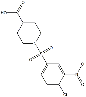 1-[(4-chloro-3-nitrophenyl)sulfonyl]piperidine-4-carboxylic acid Structure