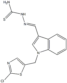 2-((E)-{1-[(2-chloro-1,3-thiazol-5-yl)methyl]-1H-indol-3-yl}methylidene)-1-hydrazinecarbothioamide Struktur