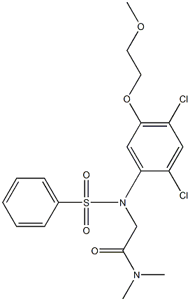2-[2,4-dichloro-5-(2-methoxyethoxy)(phenylsulfonyl)anilino]-N,N-dimethylacetamide Structure