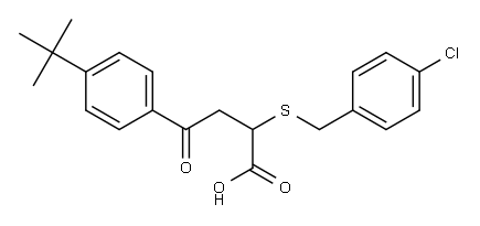 4-[4-(tert-butyl)phenyl]-2-[(4-chlorobenzyl)sulfanyl]-4-oxobutanoic acid Structure
