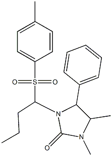 1,5-dimethyl-3-{1-[(4-methylphenyl)sulfonyl]butyl}-4-phenyltetrahydro-2H-imidazol-2-one Structure