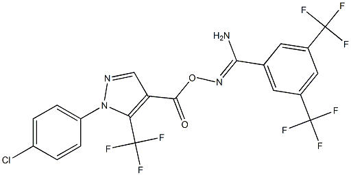 O1-{[1-(4-chlorophenyl)-5-(trifluoromethyl)-1H-pyrazol-4-yl]carbonyl}-3,5-di(trifluoromethyl)benzene-1-carbohydroximamide Structure