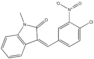 3-[(Z)-(4-chloro-3-nitrophenyl)methylidene]-1-methyl-1H-indol-2-one 结构式