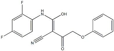 (Z)-3-(2,4-difluoroanilino)-3-hydroxy-2-(2-phenoxyacetyl)-2-propenenitrile|