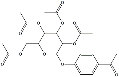 3,5-di(acetyloxy)-2-[(acetyloxy)methyl]-6-(4-acetylphenoxy)tetrahydro-2H-pyran-4-yl acetate Structure