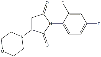 1-(2,4-difluorophenyl)-3-morpholinodihydro-1H-pyrrole-2,5-dione 化学構造式