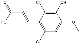 (E)-3-(2,6-dichloro-3-hydroxy-4-methoxyphenyl)acrylic acid Struktur
