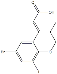 (E)-3-(5-bromo-3-iodo-2-propoxyphenyl)acrylic acid 结构式