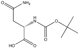 (S)-2-tert-Butoxycarbonylamino-succinamic acid 化学構造式