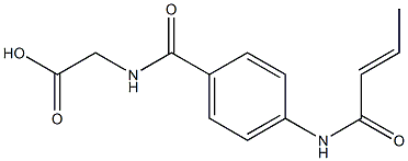 ({4-[(2E)-but-2-enoylamino]benzoyl}amino)acetic acid Struktur