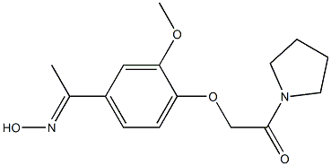 (1E)-1-[3-methoxy-4-(2-oxo-2-pyrrolidin-1-ylethoxy)phenyl]ethanone oxime Struktur