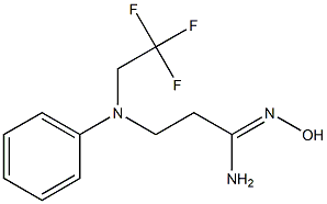 (1Z)-N'-hydroxy-3-[phenyl(2,2,2-trifluoroethyl)amino]propanimidamide Struktur