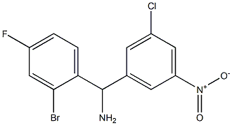 (2-bromo-4-fluorophenyl)(3-chloro-5-nitrophenyl)methanamine Struktur