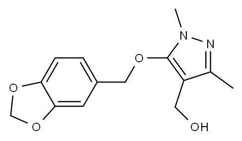 [5-(2H-1,3-benzodioxol-5-ylmethoxy)-1,3-dimethyl-1H-pyrazol-4-yl]methanol Structure