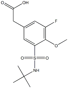 {3-[(tert-butylamino)sulfonyl]-5-fluoro-4-methoxyphenyl}acetic acid Structure