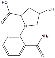 1-(2-carbamoylphenyl)-4-hydroxypyrrolidine-2-carboxylic acid Structure