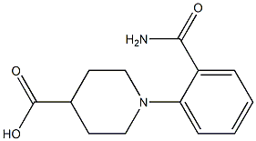 1-(2-carbamoylphenyl)piperidine-4-carboxylic acid Structure