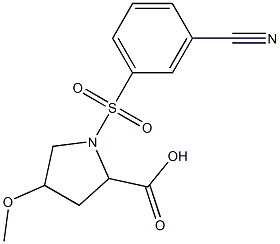 1-[(3-cyanobenzene)sulfonyl]-4-methoxypyrrolidine-2-carboxylic acid Structure