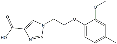 1-[2-(2-methoxy-4-methylphenoxy)ethyl]-1H-1,2,3-triazole-4-carboxylic acid Struktur