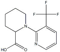 1-[3-(trifluoromethyl)pyridin-2-yl]piperidine-2-carboxylic acid Struktur