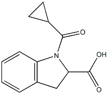 1-cyclopropanecarbonyl-2,3-dihydro-1H-indole-2-carboxylic acid Structure