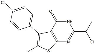 2-(1-chloroethyl)-5-(4-chlorophenyl)-6-methyl-3H,4H-thieno[2,3-d]pyrimidin-4-one 结构式