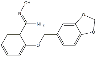 2-(2H-1,3-benzodioxol-5-ylmethoxy)-N'-hydroxybenzene-1-carboximidamide Struktur