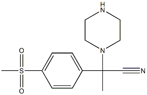 2-(4-methanesulfonylphenyl)-2-(piperazin-1-yl)propanenitrile 结构式