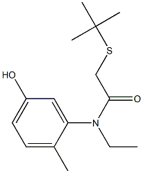 2-(tert-butylsulfanyl)-N-ethyl-N-(5-hydroxy-2-methylphenyl)acetamide Structure