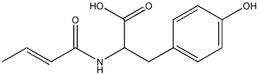 2-[(2E)-but-2-enoylamino]-3-(4-hydroxyphenyl)propanoic acid Struktur