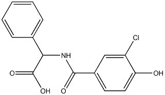 2-[(3-chloro-4-hydroxyphenyl)formamido]-2-phenylacetic acid 结构式
