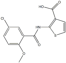 2-[(5-chloro-2-methoxybenzene)amido]thiophene-3-carboxylic acid 结构式