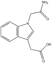 2-[1-(carbamoylmethyl)-1H-indol-3-yl]acetic acid Struktur