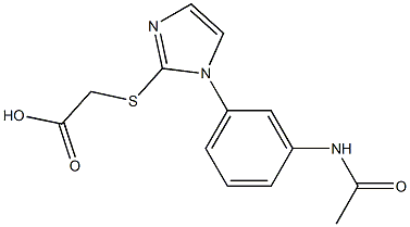 2-{[1-(3-acetamidophenyl)-1H-imidazol-2-yl]sulfanyl}acetic acid 结构式