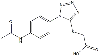 2-{[1-(4-acetamidophenyl)-1H-1,2,3,4-tetrazol-5-yl]sulfanyl}acetic acid Struktur