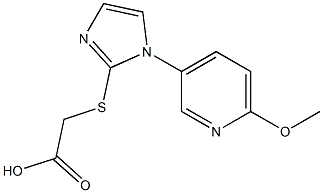 2-{[1-(6-methoxypyridin-3-yl)-1H-imidazol-2-yl]sulfanyl}acetic acid Struktur