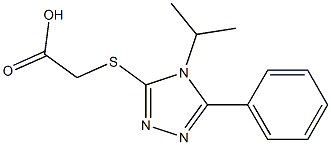 2-{[5-phenyl-4-(propan-2-yl)-4H-1,2,4-triazol-3-yl]sulfanyl}acetic acid Struktur