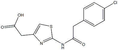 2-{2-[2-(4-chlorophenyl)acetamido]-1,3-thiazol-4-yl}acetic acid 结构式